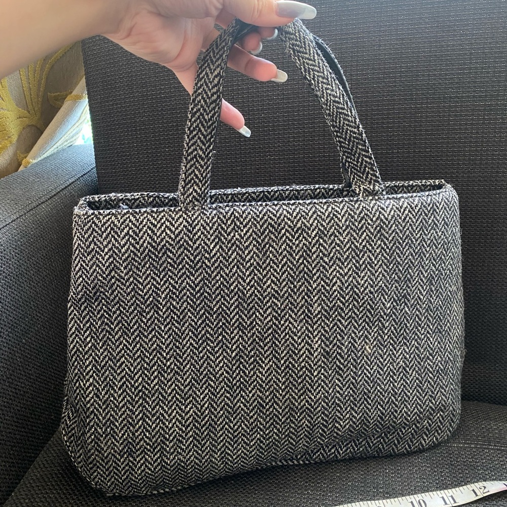 Vintage Burberry Black and White Women's Handbag